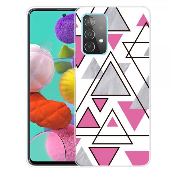 Samsung Galaxy A72 Cover Marmortrekanter Magenta