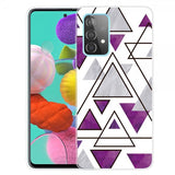 Samsung Galaxy A72 Cover Marmortrekanter Mørkelilla