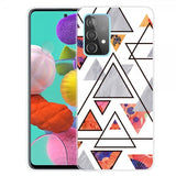 Samsung Galaxy A72 Cover Marmortrekanter Plantemønster