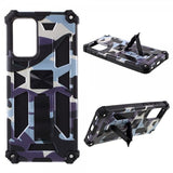 Samsung Galaxy A72 Cover med Metalplade Stativfunktion Camouflage Navy