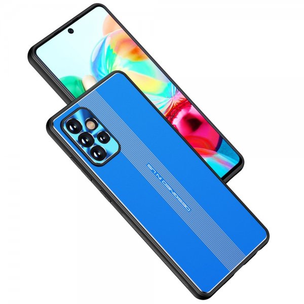 Samsung Galaxy A72 Cover med Metalplade Blå