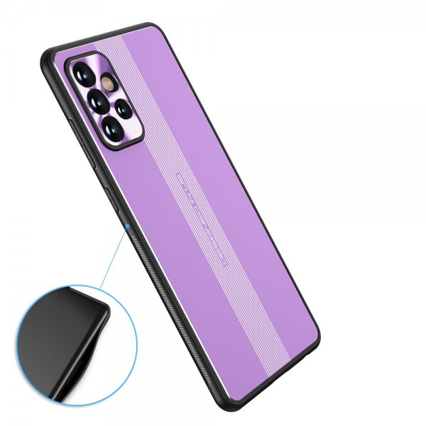Samsung Galaxy A72 Cover med Metalplade Lilla