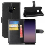 Samsung Galaxy A8 2018 Etui Litchi Sort