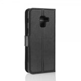 Samsung Galaxy A8 2018 Etui Litchi Sort