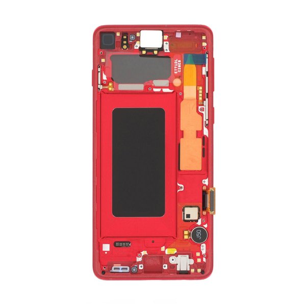Samsung Galaxy S10 (SM-G973F) Skærm med LCD Display Original - Rød