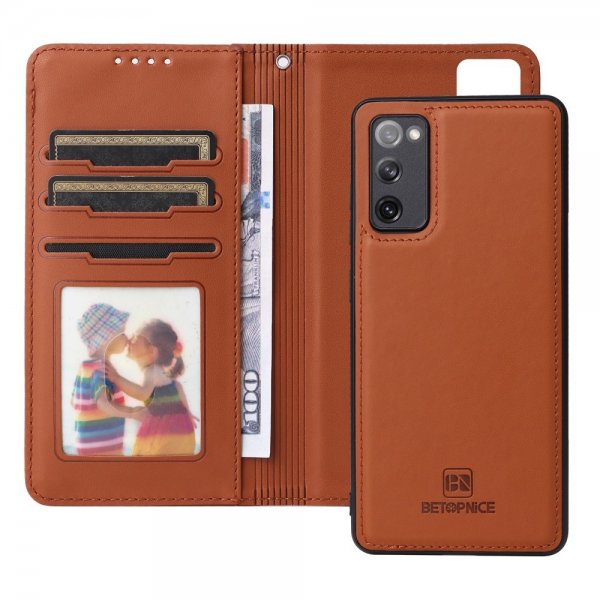 Betopnice Samsung Galaxy S20 FE Etui med Aftageligt Cover 005 Brun