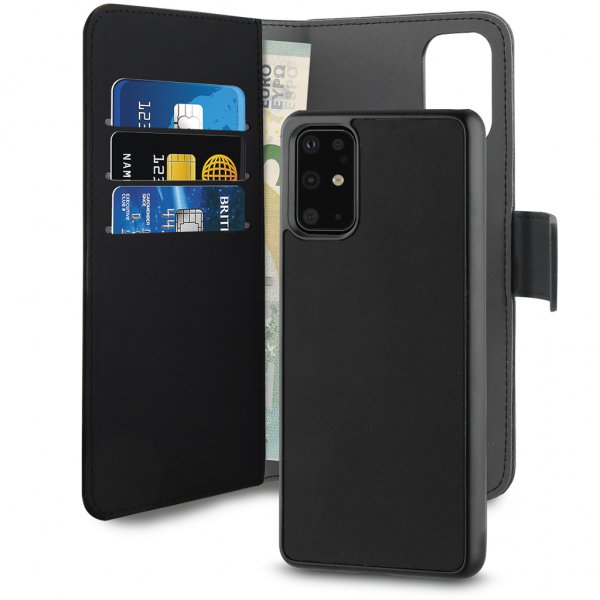 Puro Samsung Galaxy S20 Plus Etui Pung Aftagelig 2-i-1 Sort