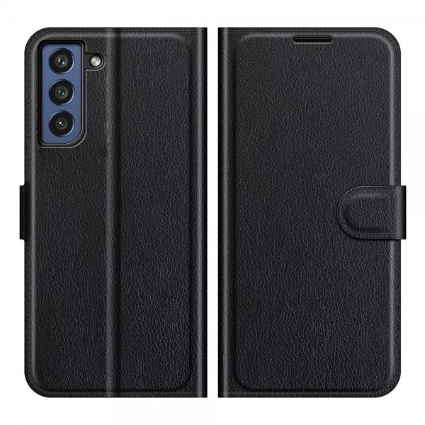 Samsung Galaxy S21 FE Etui Litchi Sort