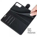 Samsung Galaxy S21 FE Etui Litchi Sort