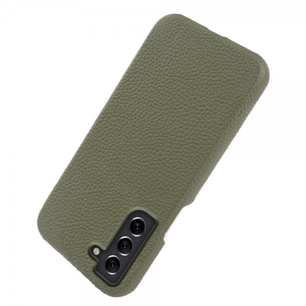 Samsung Galaxy S21 FE Cover Ægte Læder MagSafe Mørkegrøn