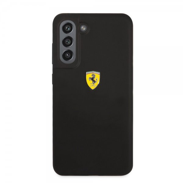 Ferrari Samsung Galaxy S21 FE Cover Metal Logo Sort