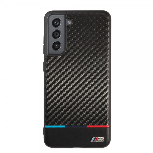 BMW Samsung Galaxy S21 FE Cover Tricolor Stripe Carbon Sort