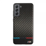 BMW Samsung Galaxy S21 FE Cover Tricolor Stripe Carbon Sort