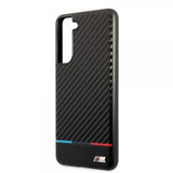 BMW Samsung Galaxy S21 FE Cover Tricolor Stripe Carbon Sort
