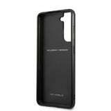 Ferrari Samsung Galaxy S21 FE Cover Vertical Stripe Metal Logo Sort