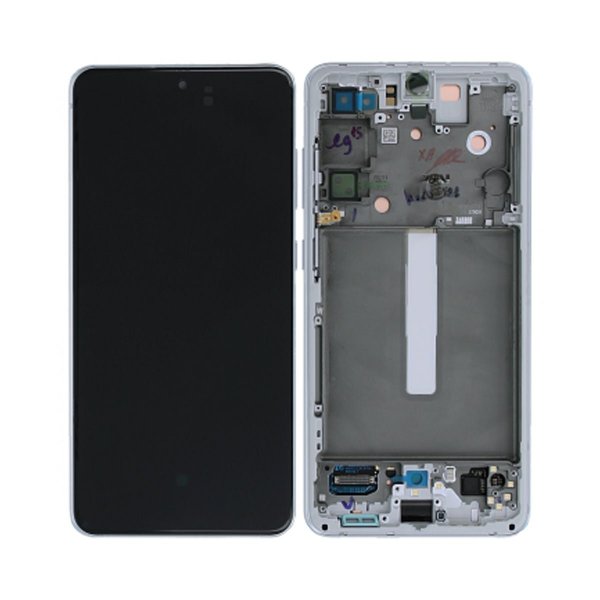 Samsung Galaxy S21 FE Skærm med LCD Display Original - Hvid