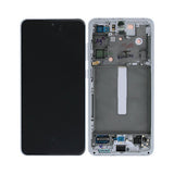 Samsung Galaxy S21 FE Skærm med LCD Display Original - Hvid