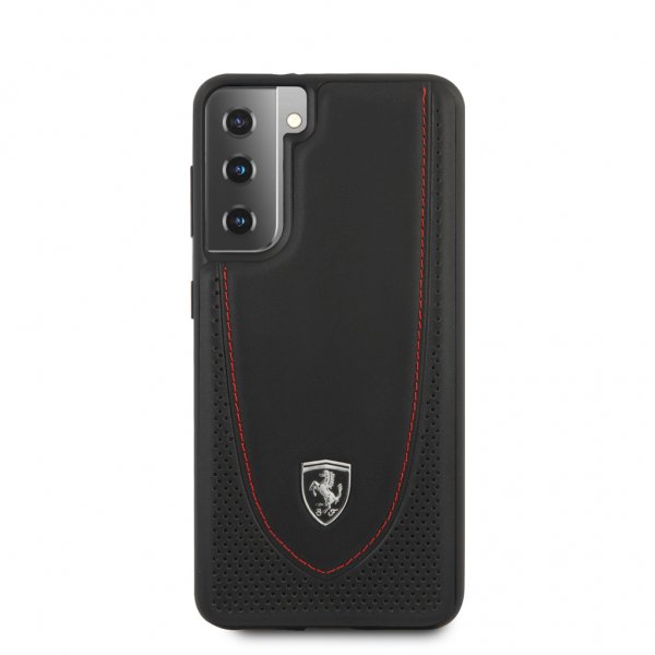 Ferrari Samsung Galaxy S21 Cover Logo Perforeret Sort