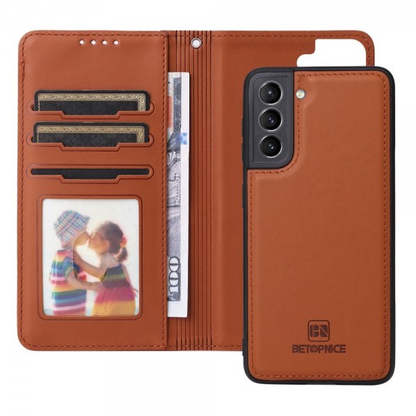 Betopnice Samsung Galaxy S21 Cover med Aftageligt Cover 005 Brun