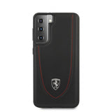 Ferrari Samsung Galaxy S21 Plus Cover Logo Perforeret Sort