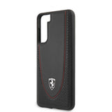 Ferrari Samsung Galaxy S21 Plus Cover Logo Perforeret Sort