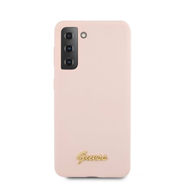 Guess Samsung Galaxy S21 Plus Cover Metal Logo Rosa