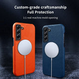 Samsung Galaxy S21 Cover Ægte Læder MagSafe Rosa
