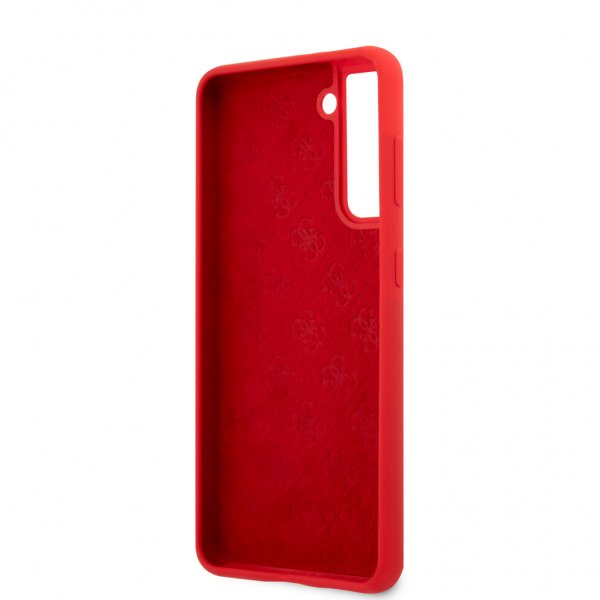 Guess Samsung Galaxy S21 Cover Metal Logo Rød