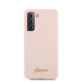 Guess Samsung Galaxy S21 Cover Metal Logo Rosa