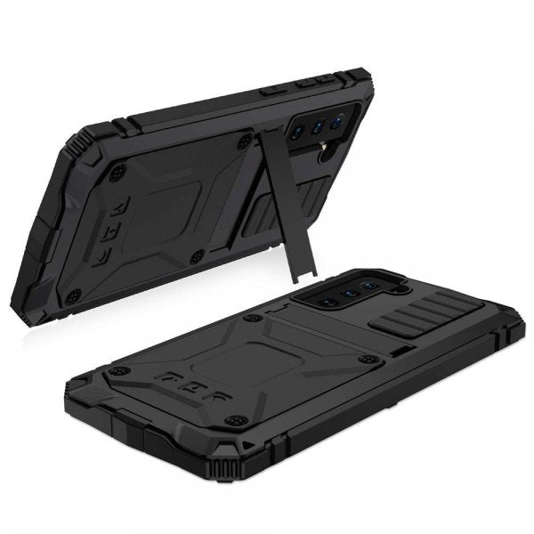 R-JUST Samsung Galaxy S21 Cover Metal Stødsikkert Sort
