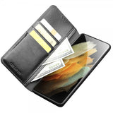 Qialino Samsung Galaxy S21 Ultra Cover Ægte Læder Sort