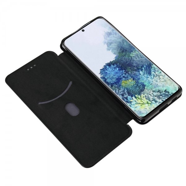 Samsung Galaxy S21 Ultra Cover Kulfibertekstur Sort