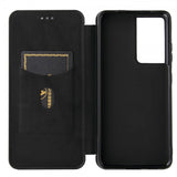 Samsung Galaxy S21 Ultra Cover Kulfibertekstur Sort
