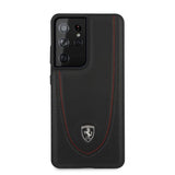 Ferrari Samsung Galaxy S21 Ultra Cover Logo Perforeret Sort
