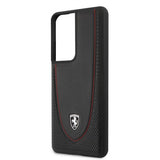 Ferrari Samsung Galaxy S21 Ultra Cover Logo Perforeret Sort