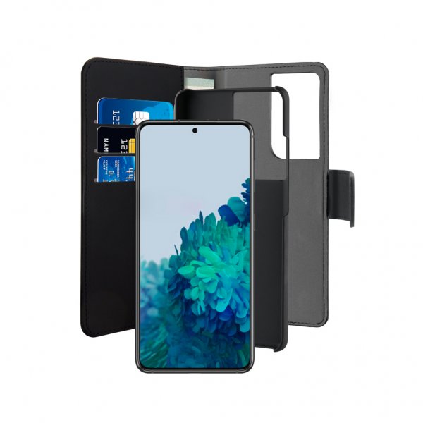Puro Samsung Galaxy S21 Ultra Cover Wallet Detachable 2 i 1 Sort