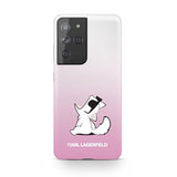 Karl Lagerfeld Samsung Galaxy S21 Ultra Cover Choupette Transparent Rosa