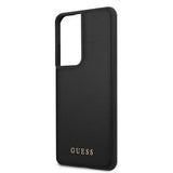 Guess Samsung Galaxy S21 Ultra Cover Lædertekstur Sort