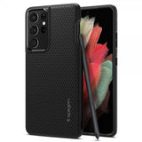 Spigen Samsung Galaxy S21 Ultra Cover Liquid Air Pen Edition Mat Sort