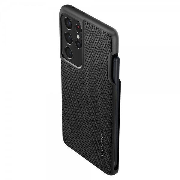 Spigen Samsung Galaxy S21 Ultra Cover Liquid Air Pen Edition Mat Sort