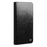 Qialino Samsung Galaxy S22 Cover Ægte læder Kortlomme Sort