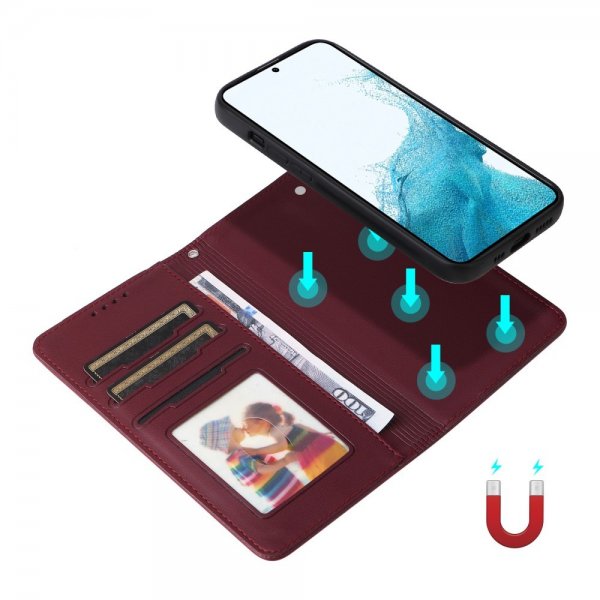 Betopnice Samsung Galaxy S22 Cover med aftageligt etui 005 Rød