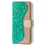 Samsung Galaxy S22 Plus Cover Krokodillemønster Glitter Grøn