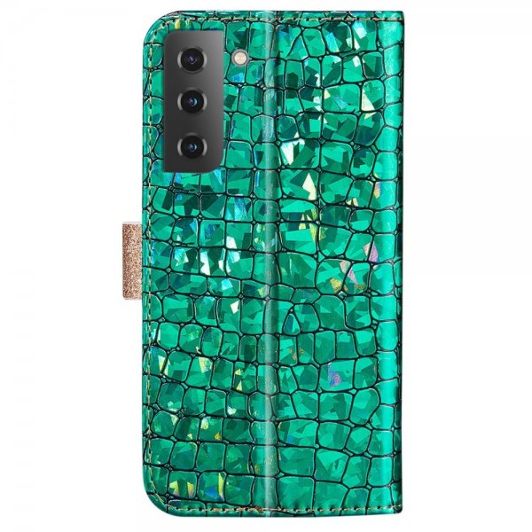 Samsung Galaxy S22 Plus Cover Krokodillemønster Glitter Grøn