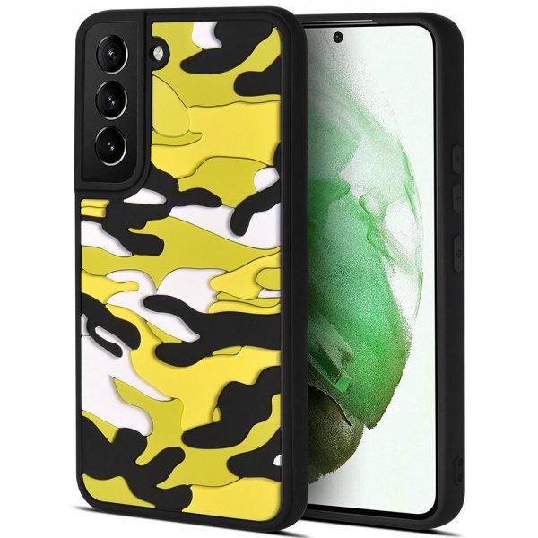 Samsung Galaxy S22 Plus Cover 3D Camouflage Gul