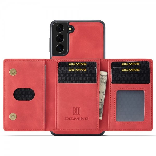 Dg.Ming Samsung Galaxy S22 Plus Cover M2 Series Aftagelig Kortholder Rød