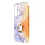 Samsung Galaxy S22 Plus Cover med Ring Marmormønster Lilla Gul