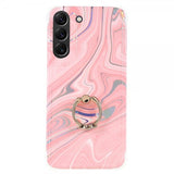 Samsung Galaxy S22 Plus Cover med Ring Marmormønster Rosa
