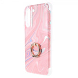 Samsung Galaxy S22 Plus Cover med Ring Marmormønster Rosa