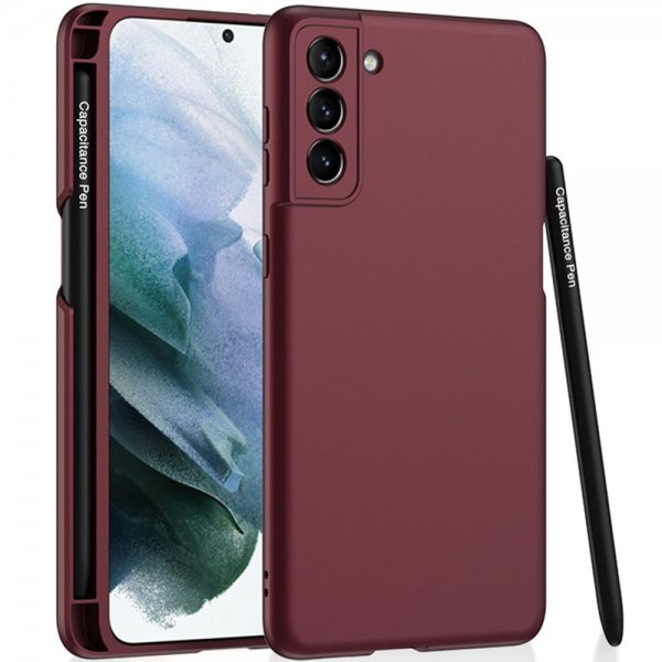 GKK Samsung Galaxy S22 Plus Cover med Stylus Vinrød